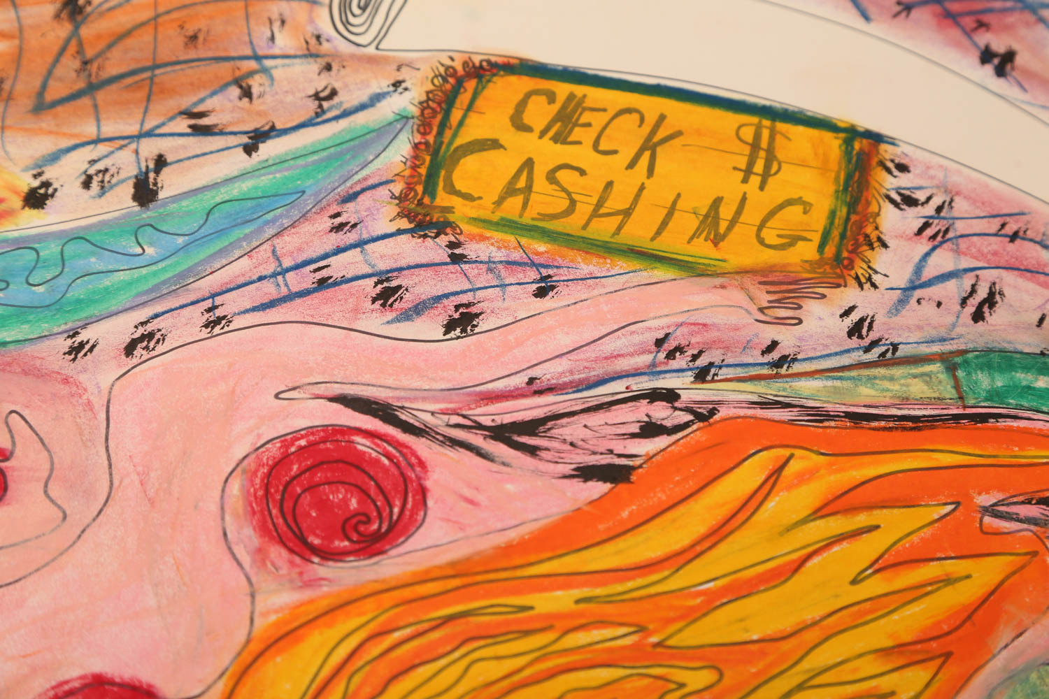 Andrew VanSickle "Guardian Angel Check Cashing" Signed Pastel Drawing