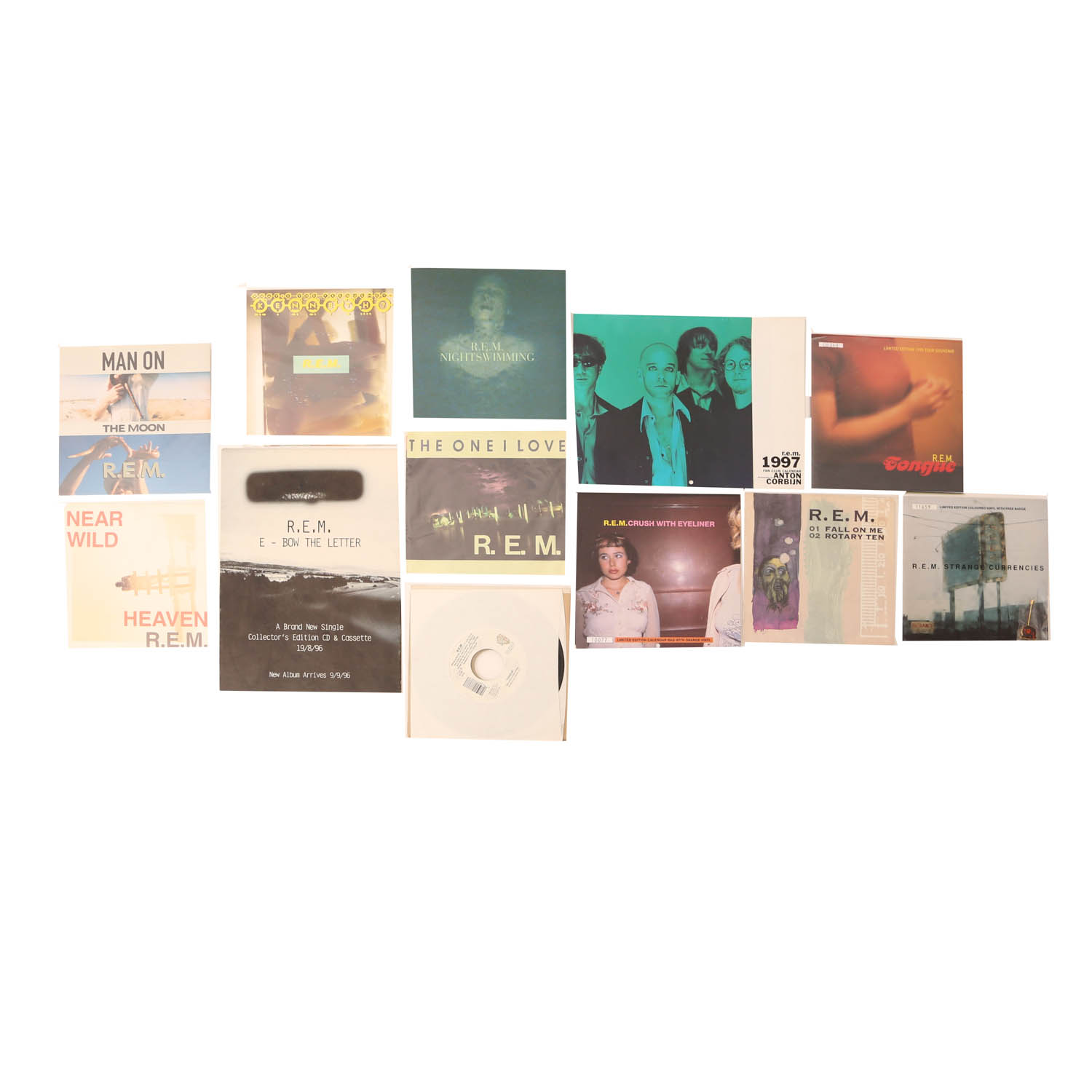 Twelve R.E.M. 45 rpm Records