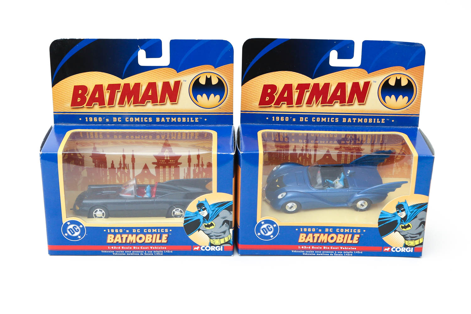 Collection of Vintage Diecast Corgi Batman Batmobile Model Cars