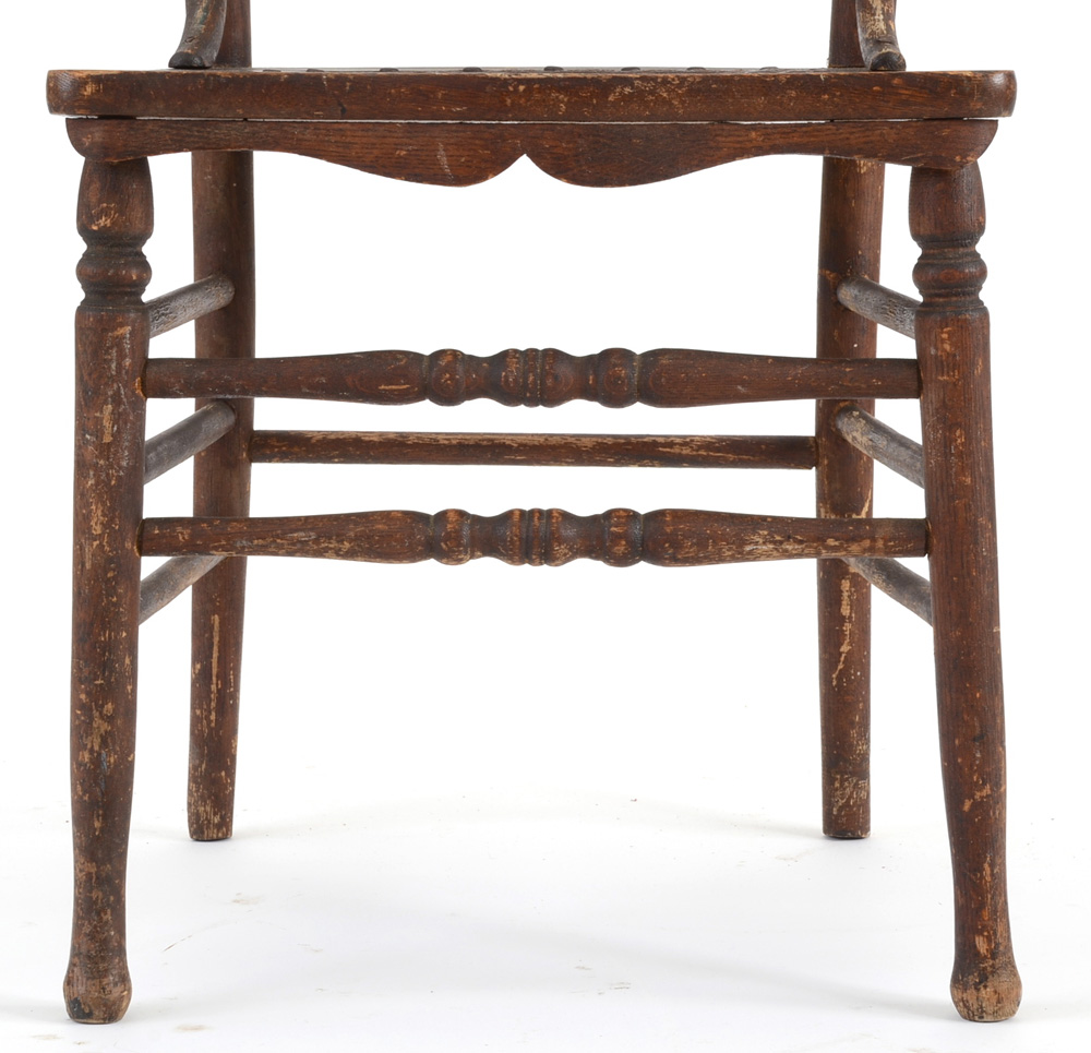 Antique Pressed Back Oak Chair