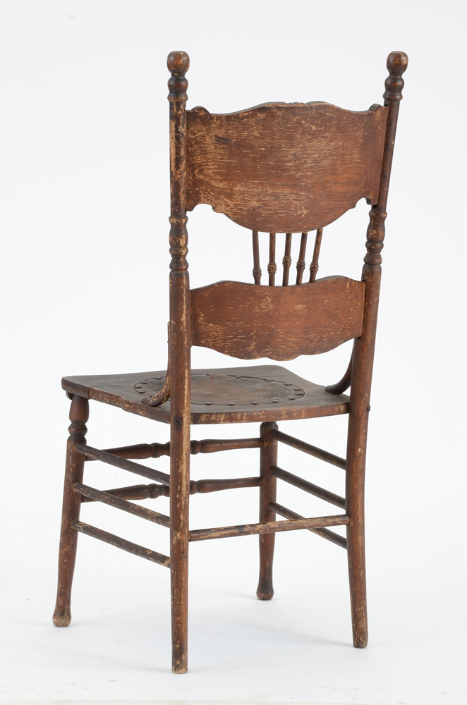 Antique Pressed Back Oak Chair