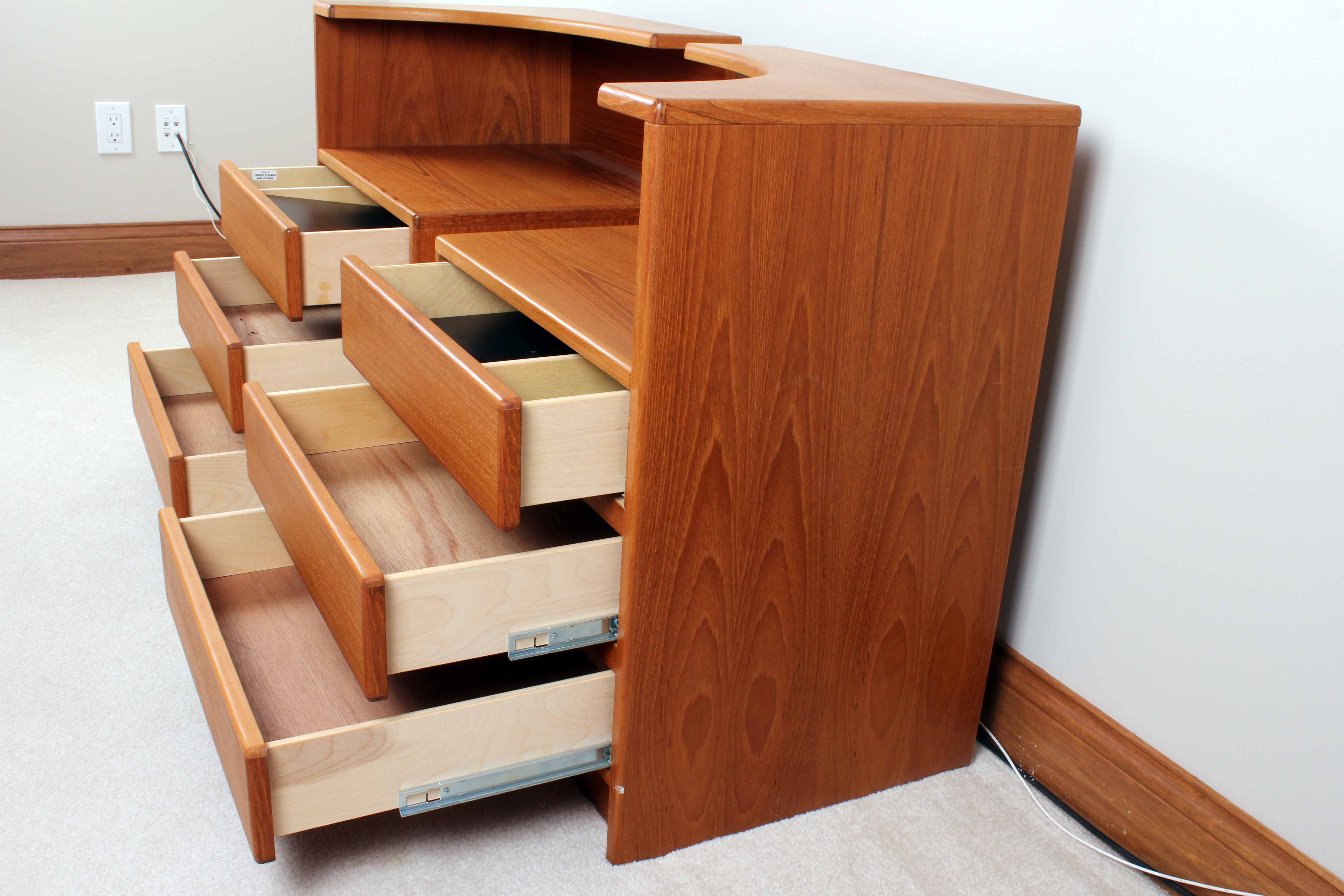 Pair of Mobi Can Teak Contemporary Nightstands