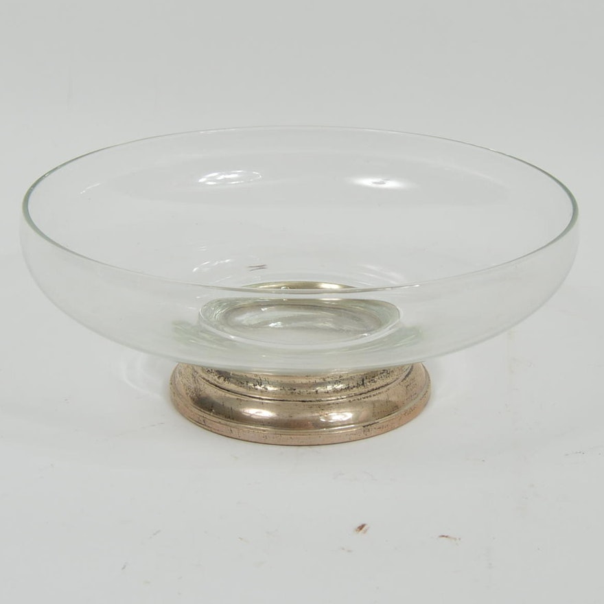 Glass Bowl with Sterling Silver Base