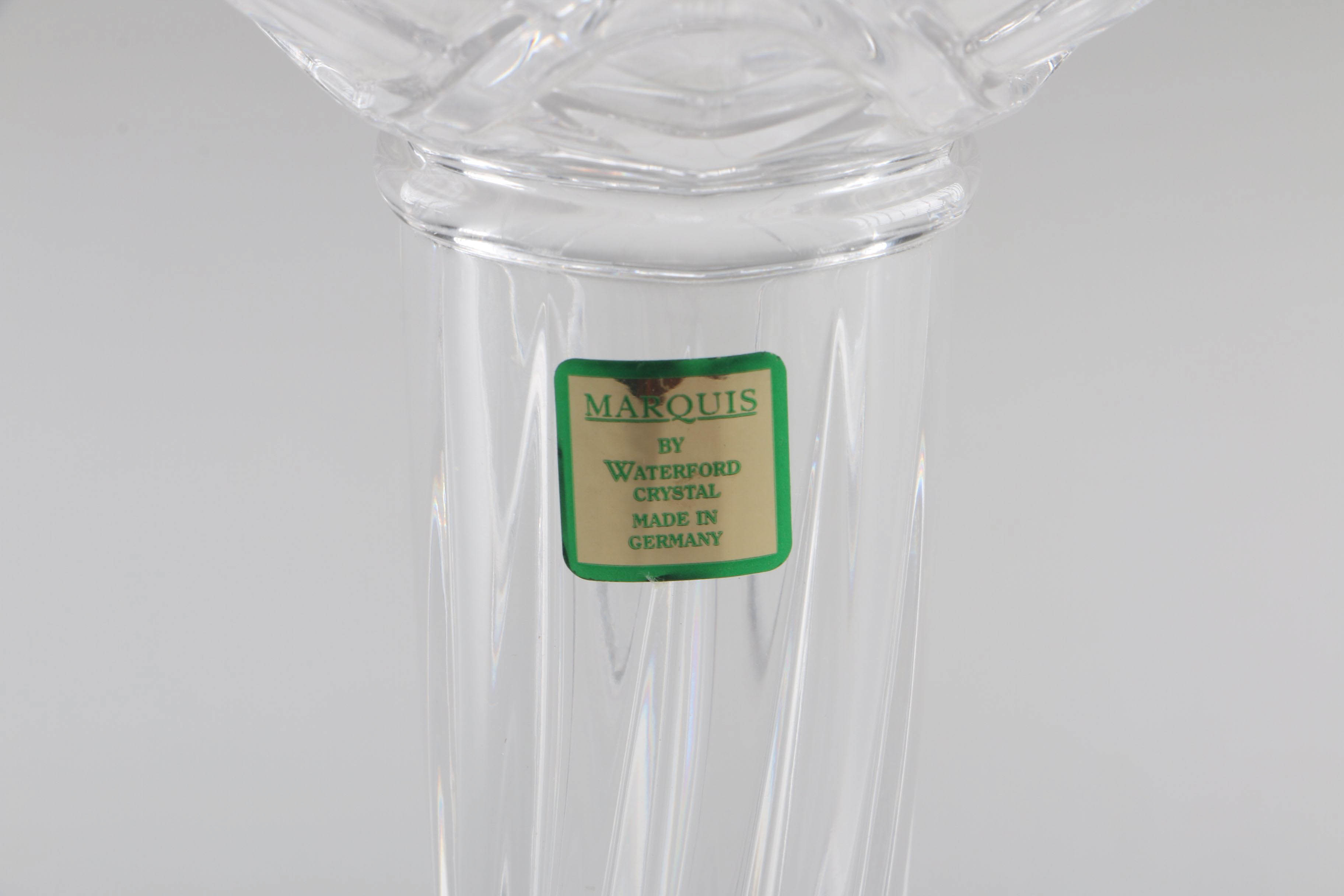 Crystal Assortment with Waterford Wine Glasses and Candlesticks