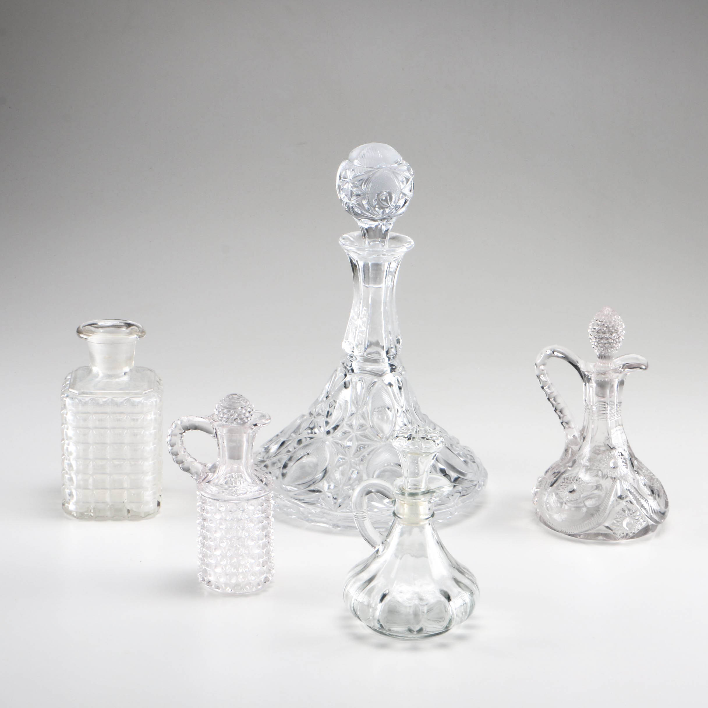 Green Pressed Glass Berry Bowls