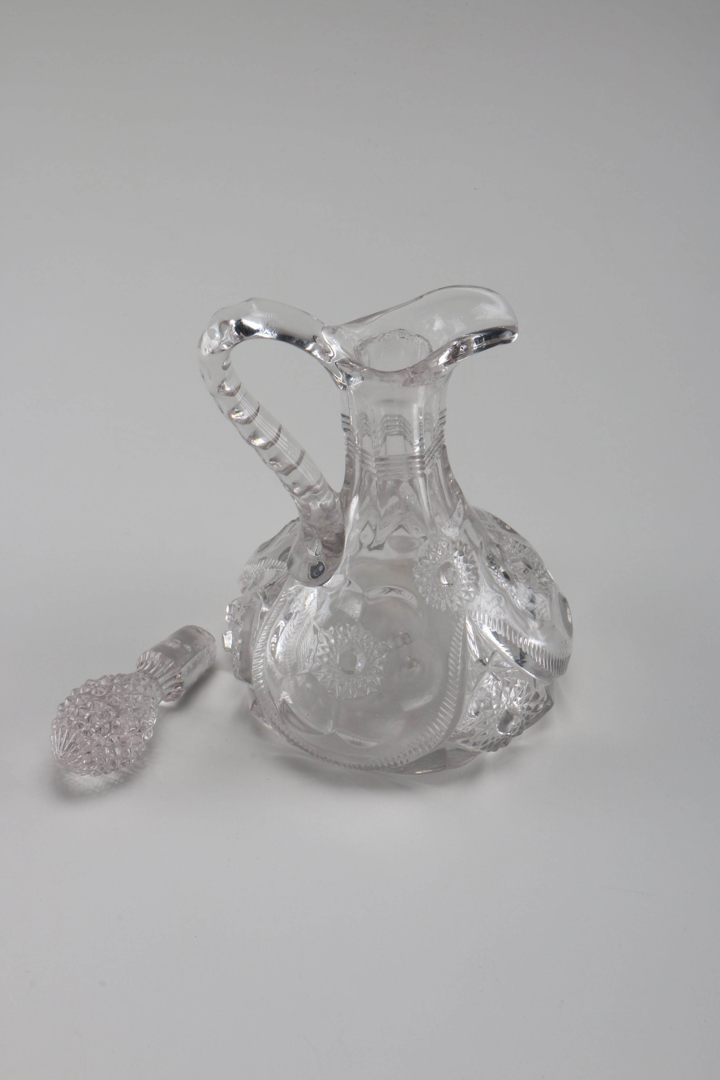 Green Pressed Glass Berry Bowls