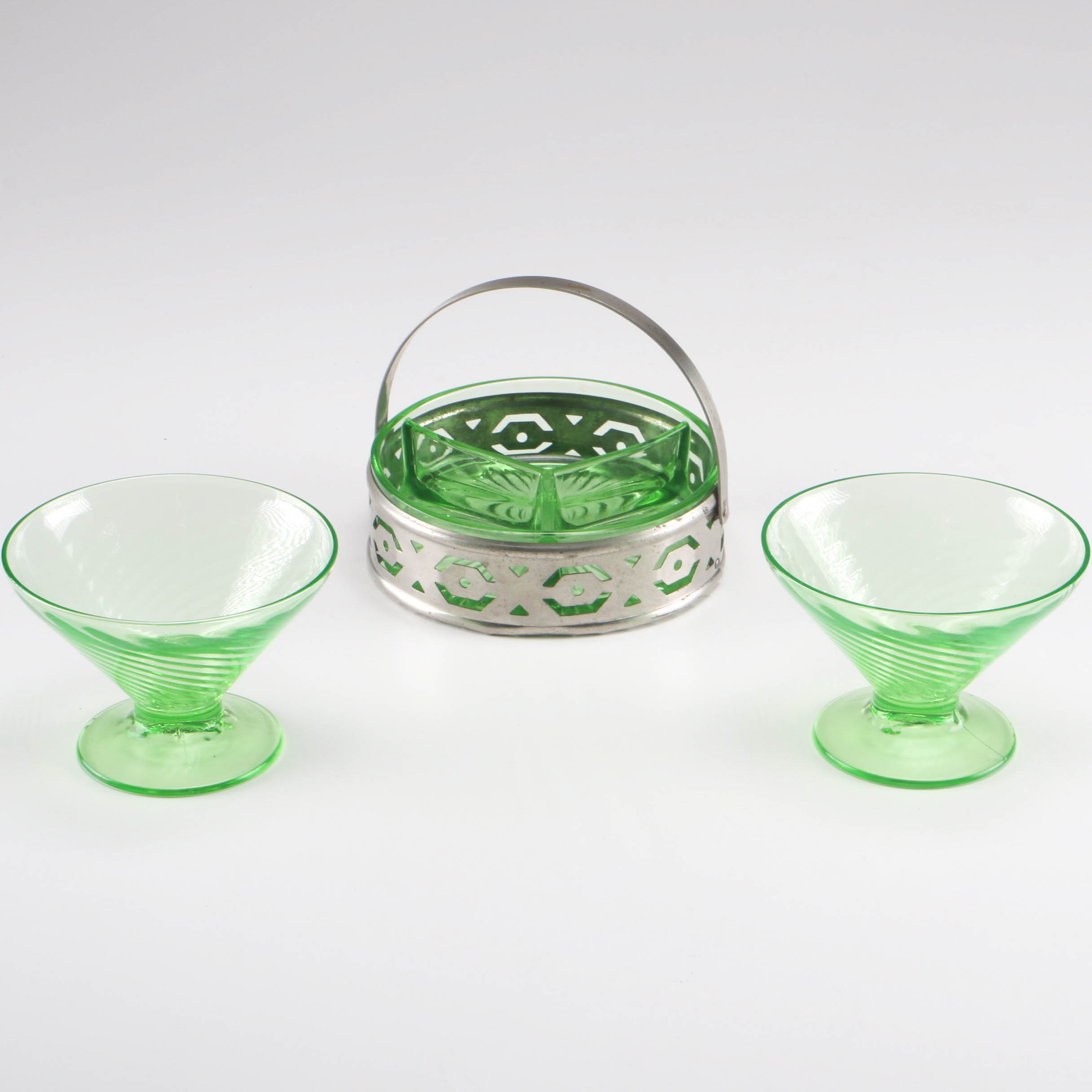 Green Depression Glass Assortment