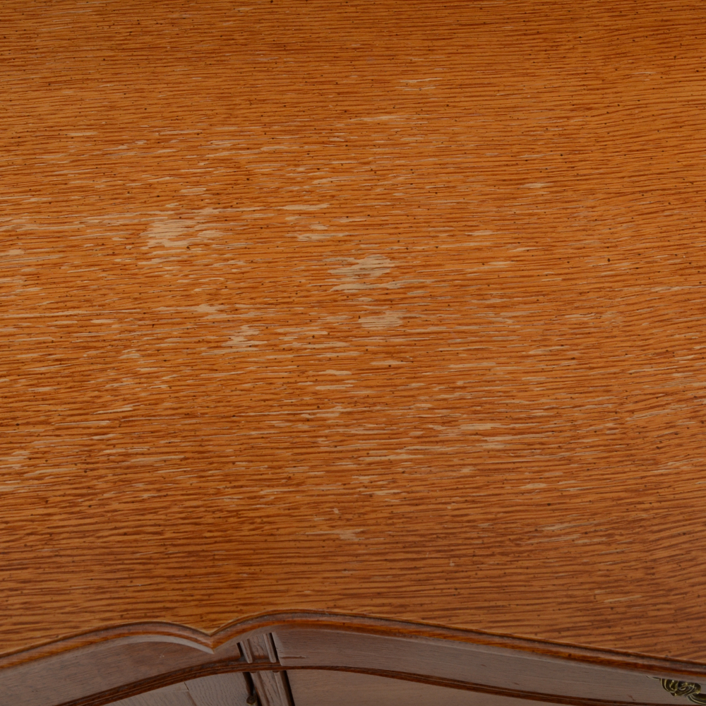 Stanley Oak Late Victorian Style Triple Dresser with Large Mirror