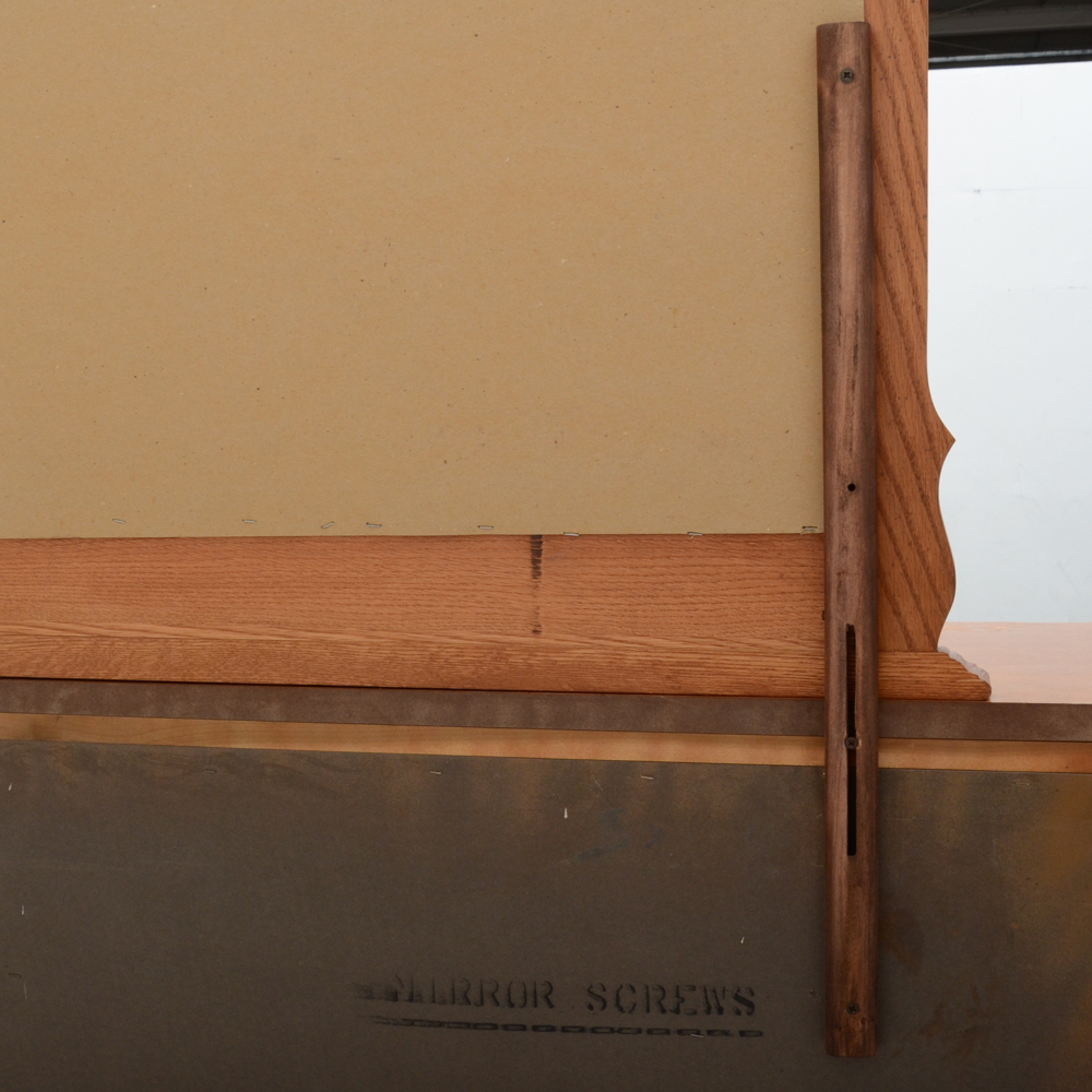 Stanley Oak Late Victorian Style Triple Dresser with Large Mirror