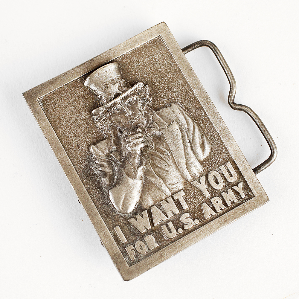 Moon Landing and Uncle Sam Metal Belt Buckles