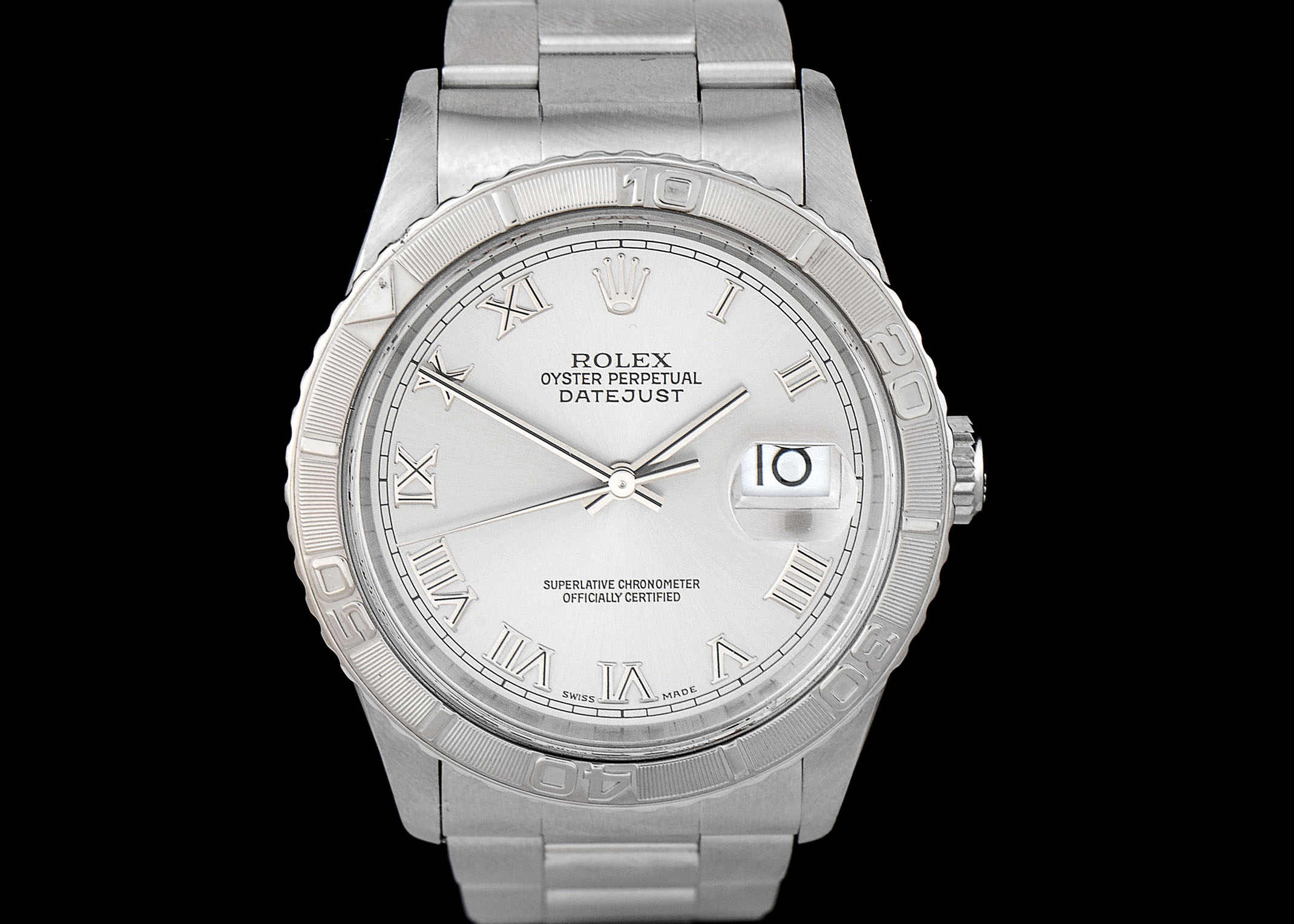 Rolex Datejust Turnograph 16264 18K White Gold and Steel Auto