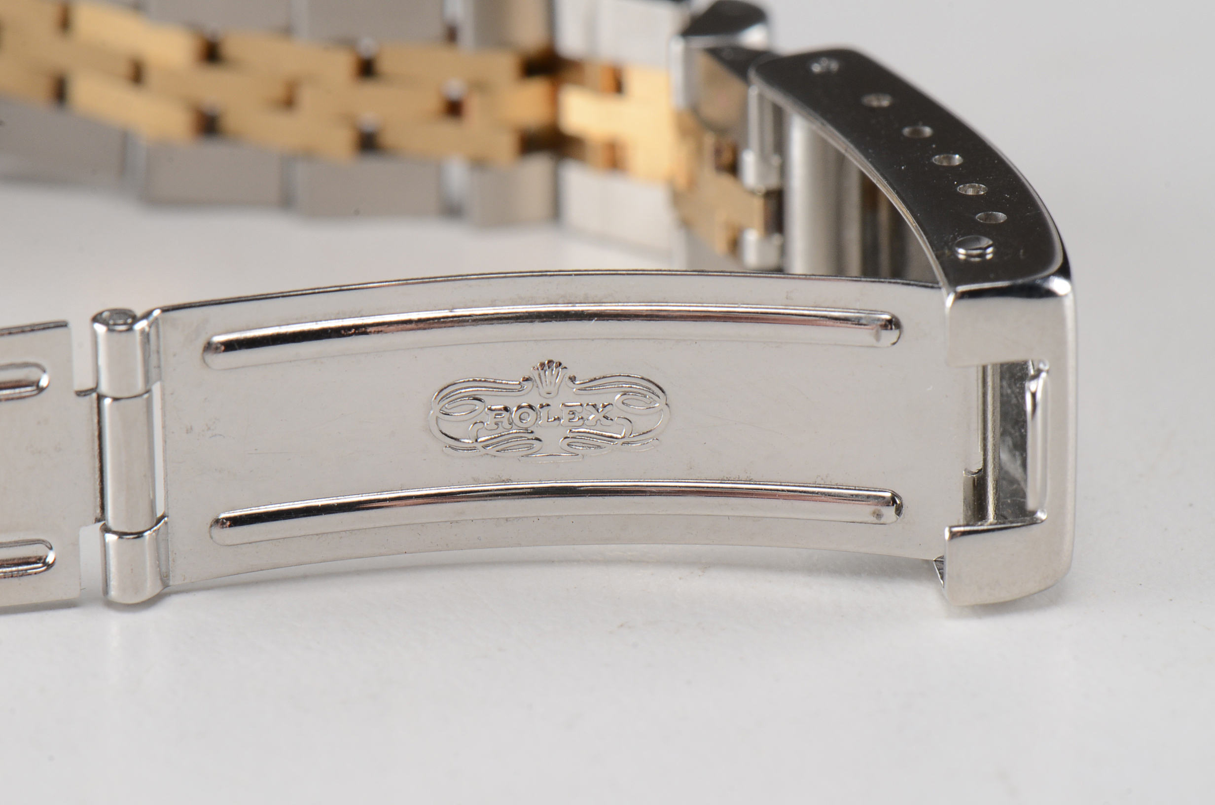 Women's Rolex Datejust 18K Gold and Steel Blue Diamond Dial Watch