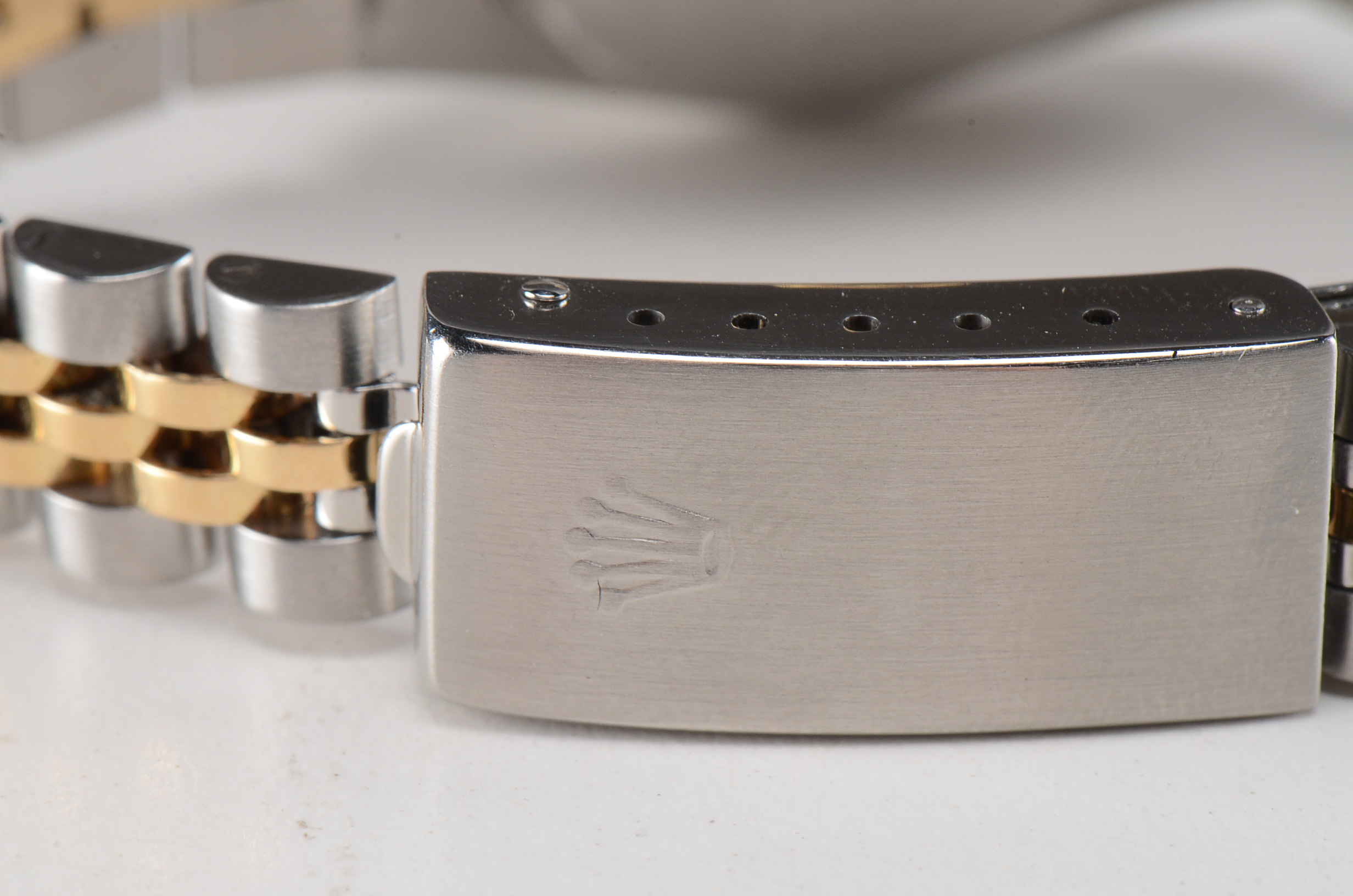 Women's Rolex Datejust 18K Gold and Steel Blue Diamond Dial Watch