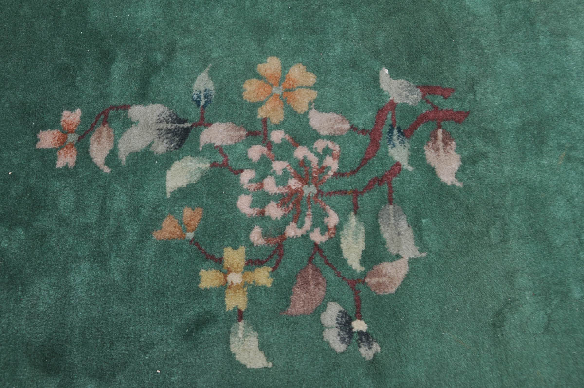 Teal Floral Accent Rug