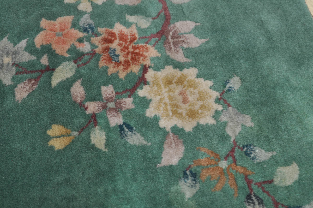 Teal Floral Accent Rug