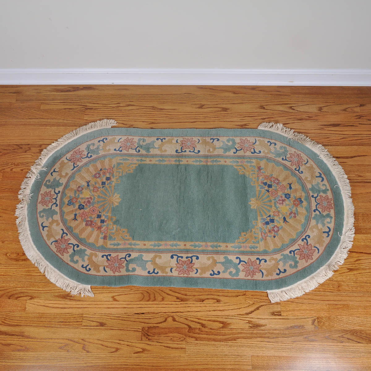 Teal Oval Accent Rug