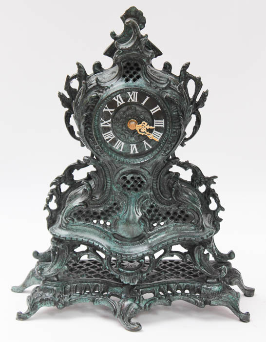 Ornate Cast Iron Mantle Clock