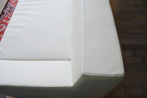 Blu Dot White Leather Alternative Modern Living Room Set