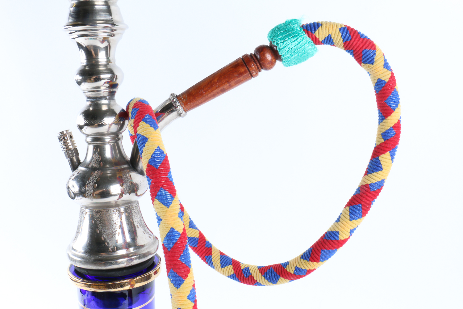 Glass and Metal Hookah with Ceramic Bowl
