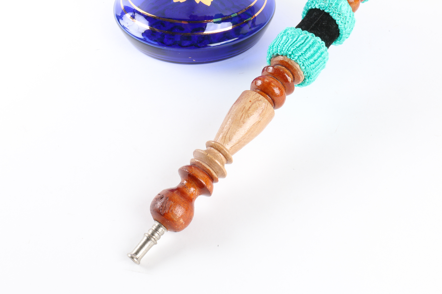 Glass and Metal Hookah with Ceramic Bowl