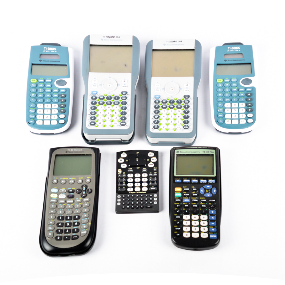 Assortment of Texas Instruments Graphing Calculators