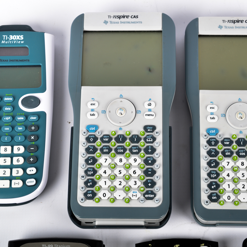 Assortment of Texas Instruments Graphing Calculators