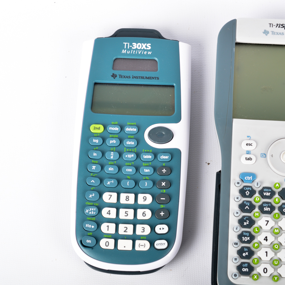 Assortment of Texas Instruments Graphing Calculators