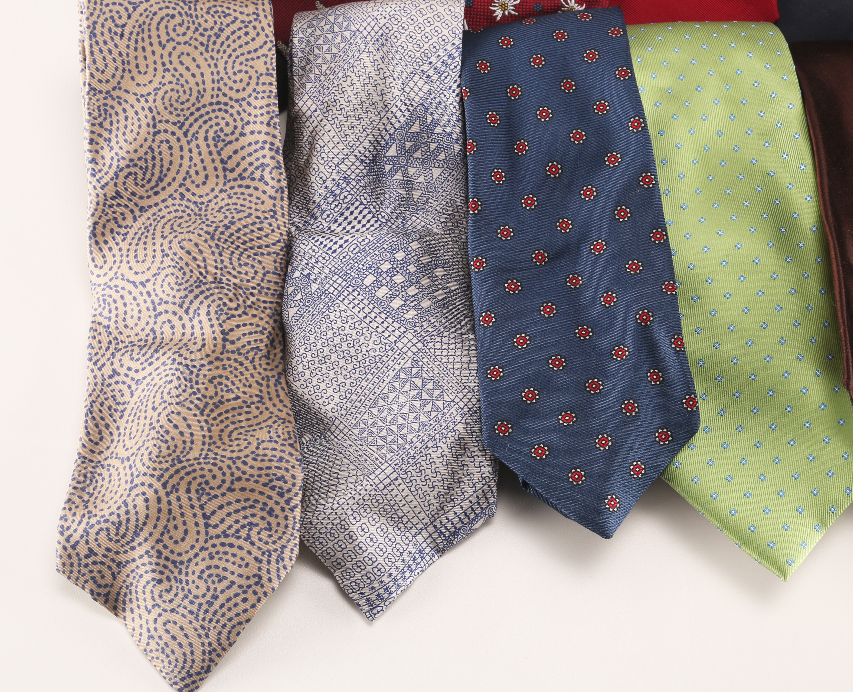 Assortment of Neckties Including Oscar De La Renta