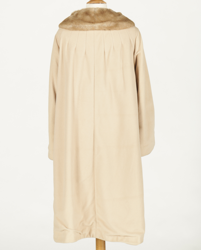 Vintage Duster Coat with Fur Collar