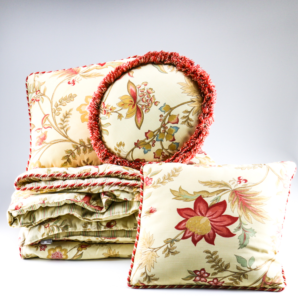 Jane Seymour "Coral Canyon" Comforter and Three Decorative Cushions