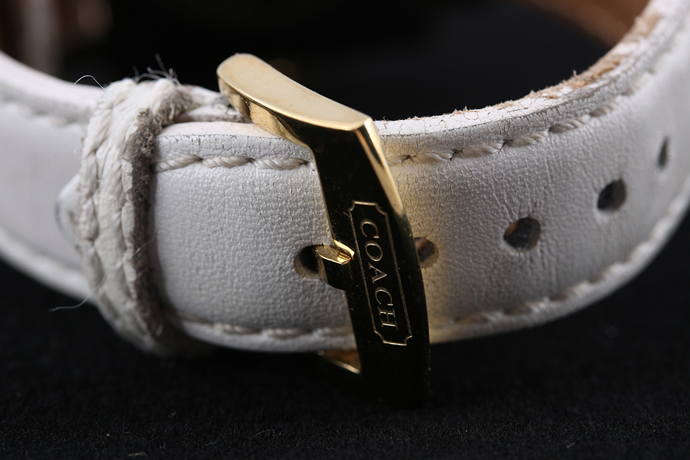 Coach White and Gold Tone Watch