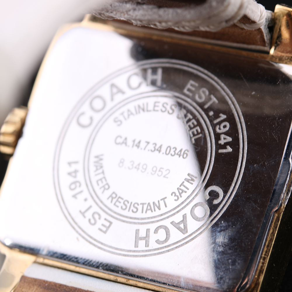 Coach White and Gold Tone Watch