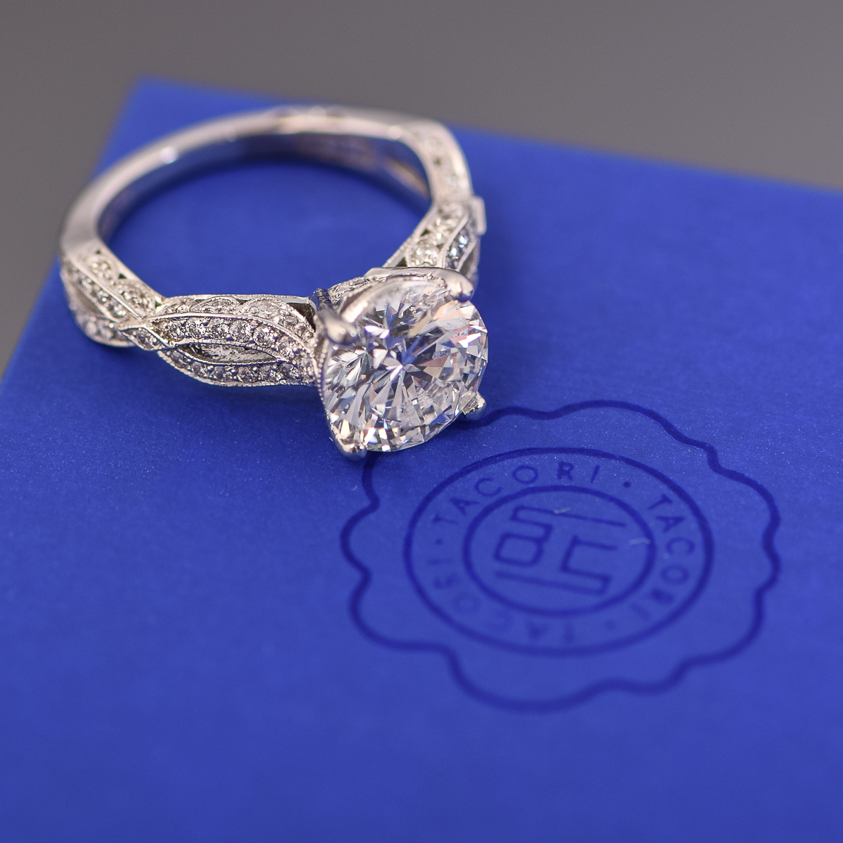 Tacori 18k White Gold and 2.56 CTW Diamond Ring