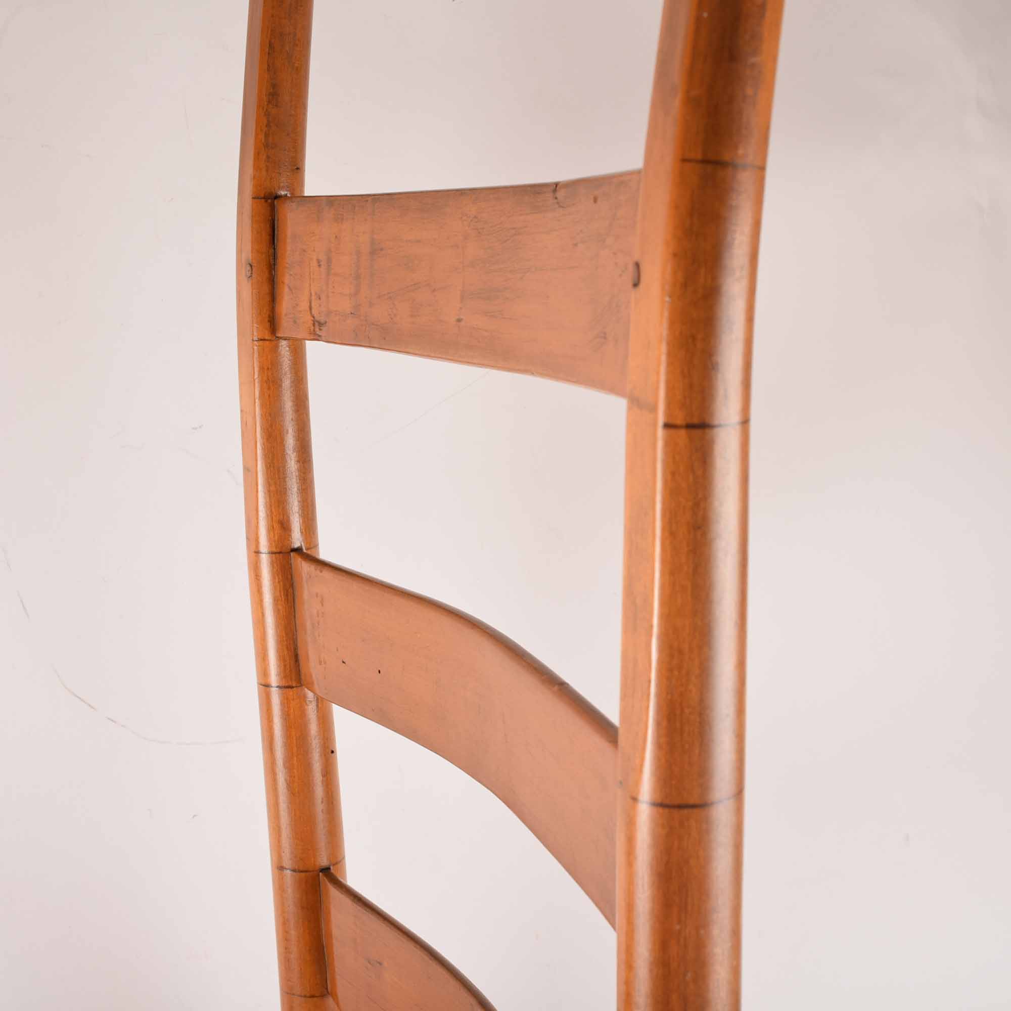 Three Antique Ladder Back Chairs with Woven Seats