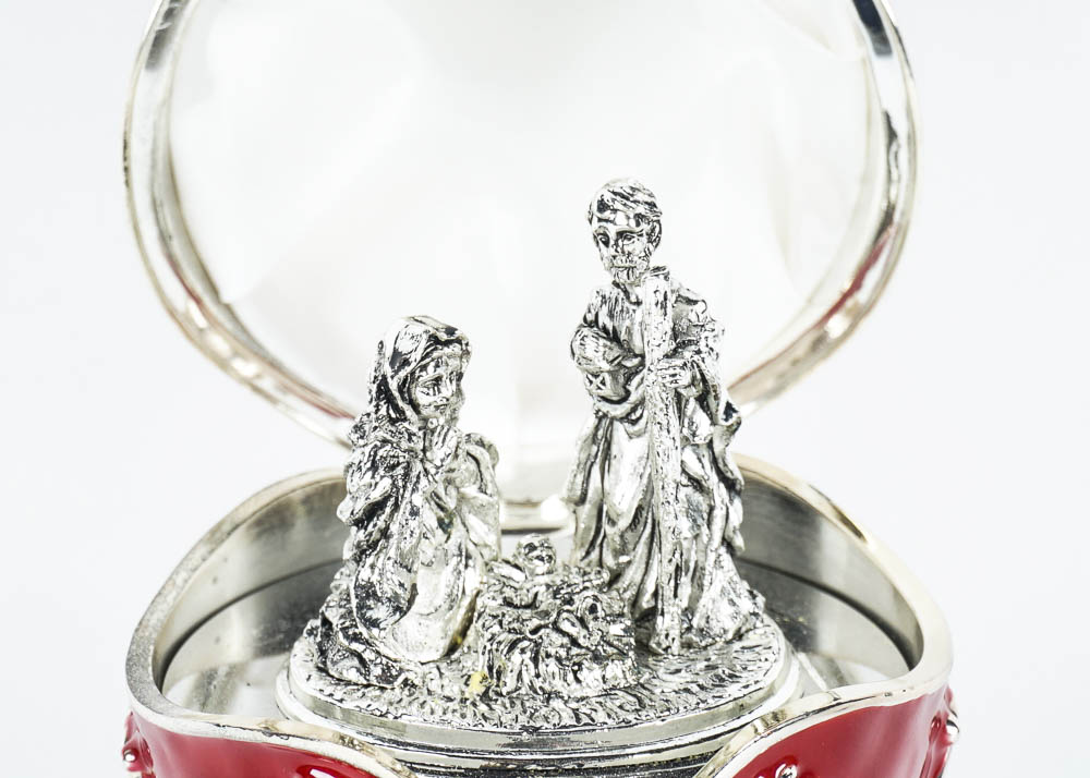 2002 Wallace Silversmiths Musical Nativity Egg