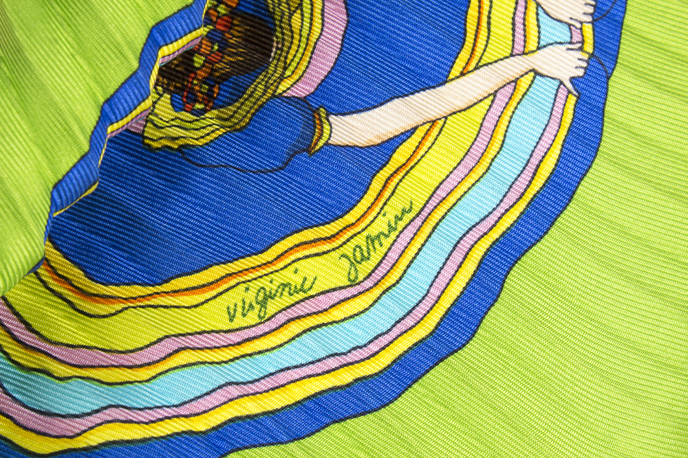 Hermes "Belles du Mexique" Virginie Jamin Designed Pleated Scarf