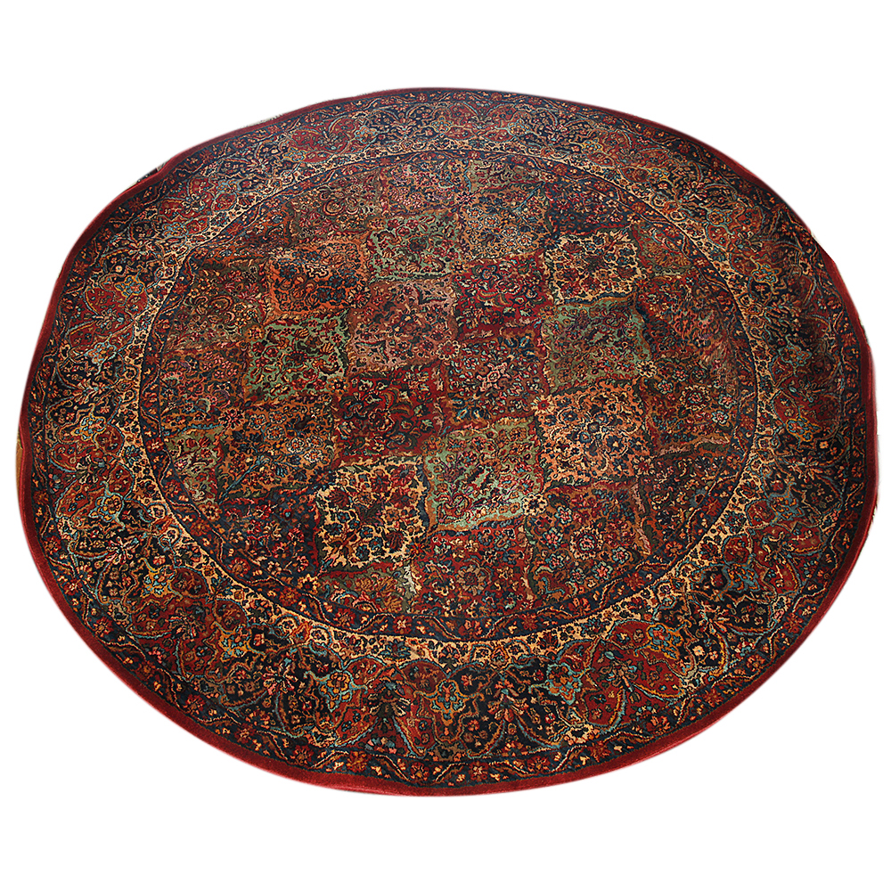 Karastan Paneled Round Wool Area Rug