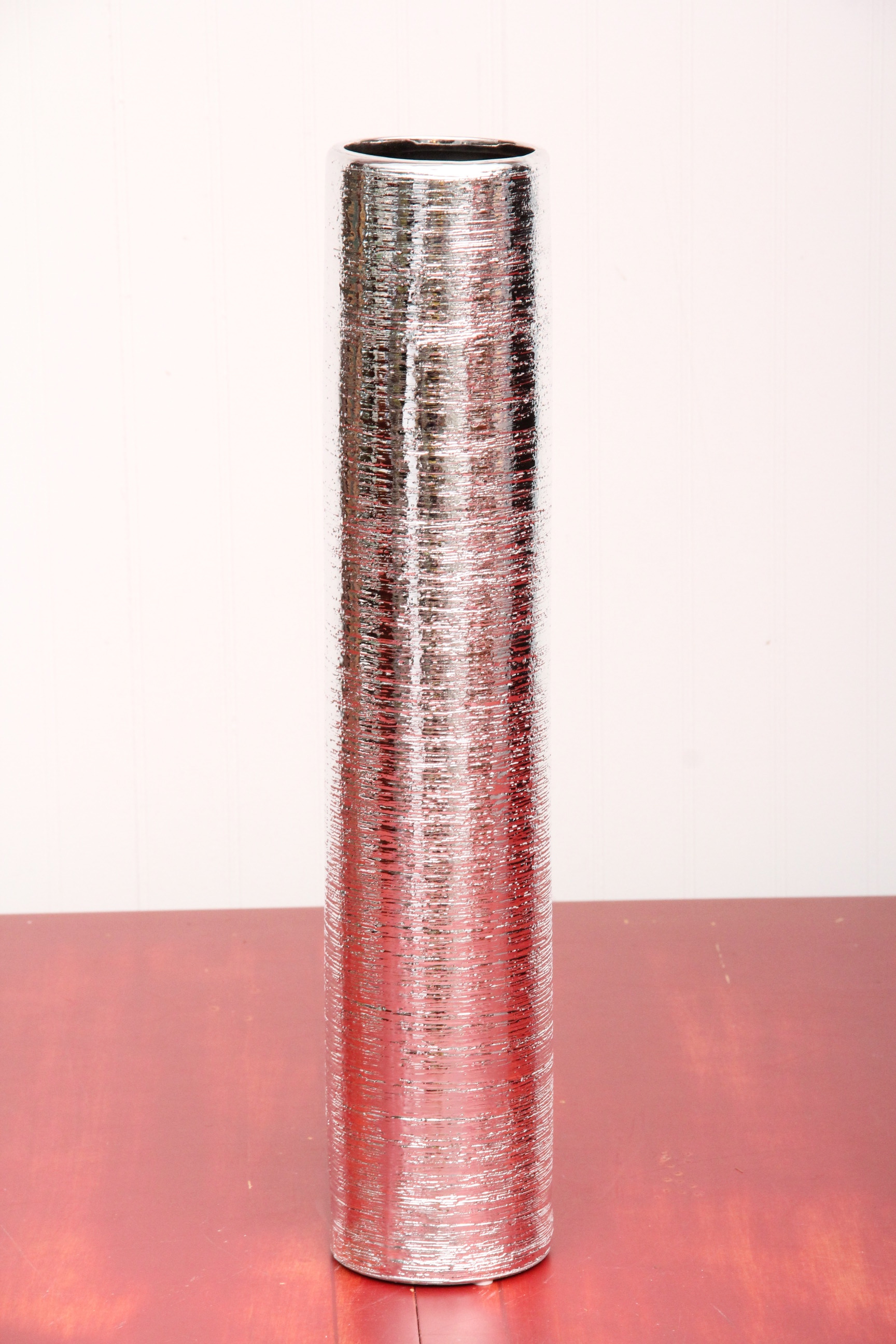 Collection of Modern Silver Tone Ceramic Vases