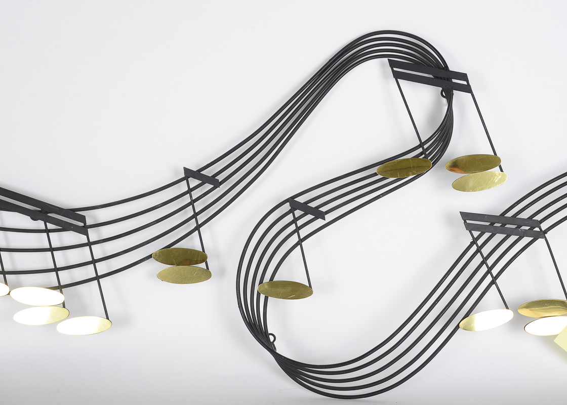 Original Signed Curtis Jere Musical Notes Sculpture