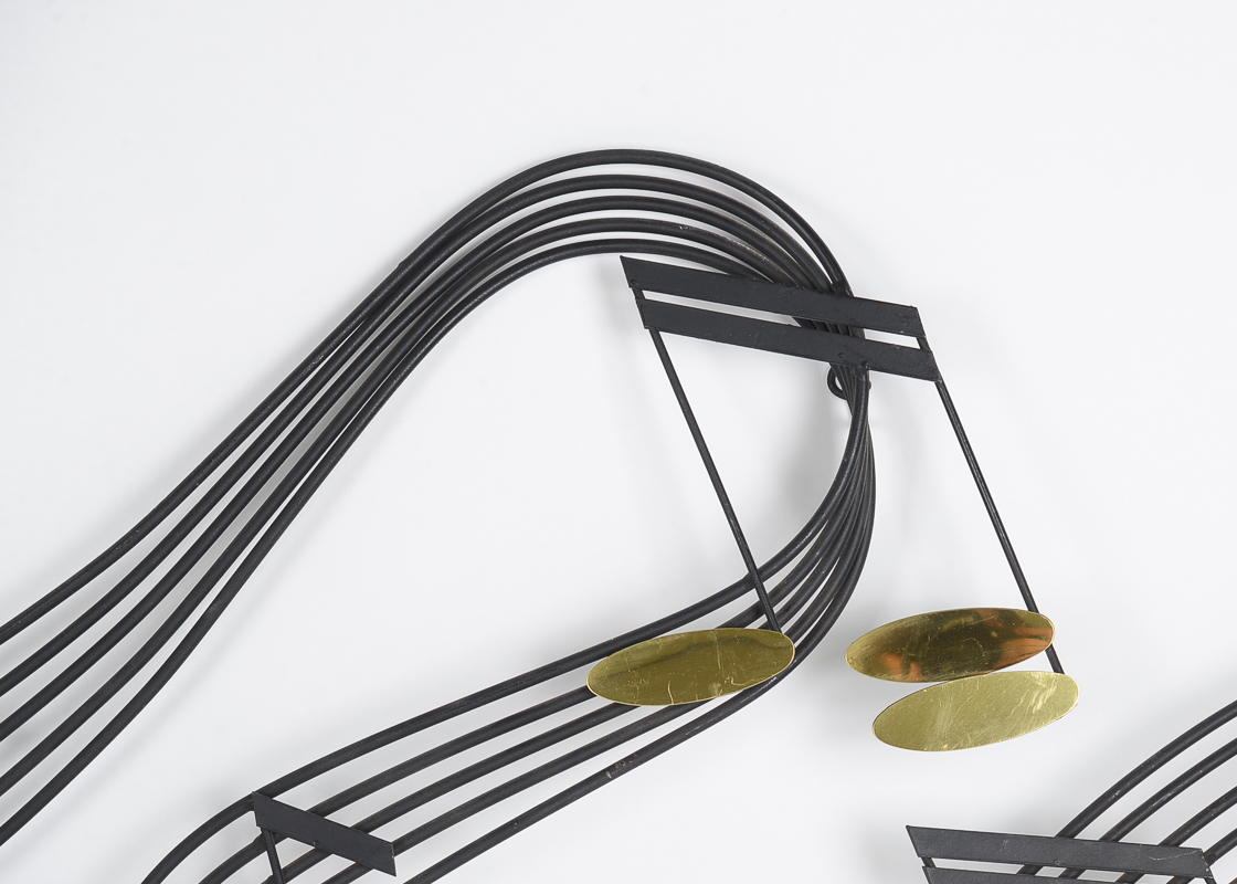 Original Signed Curtis Jere Musical Notes Sculpture