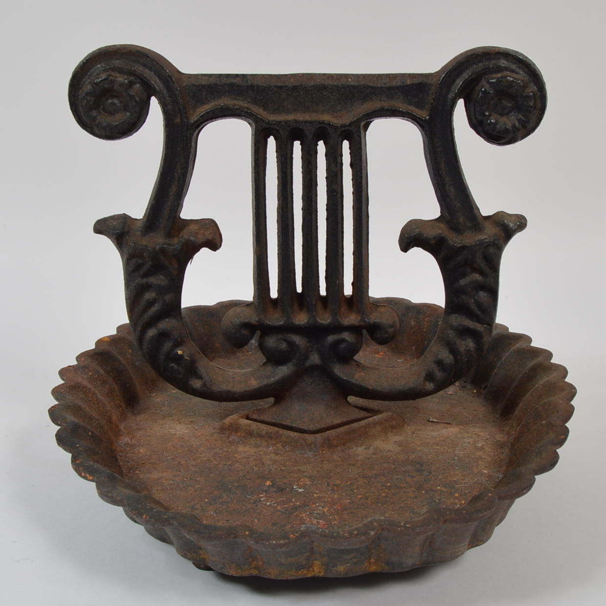 Antique Lyre Shaped Iron Boot Scraper