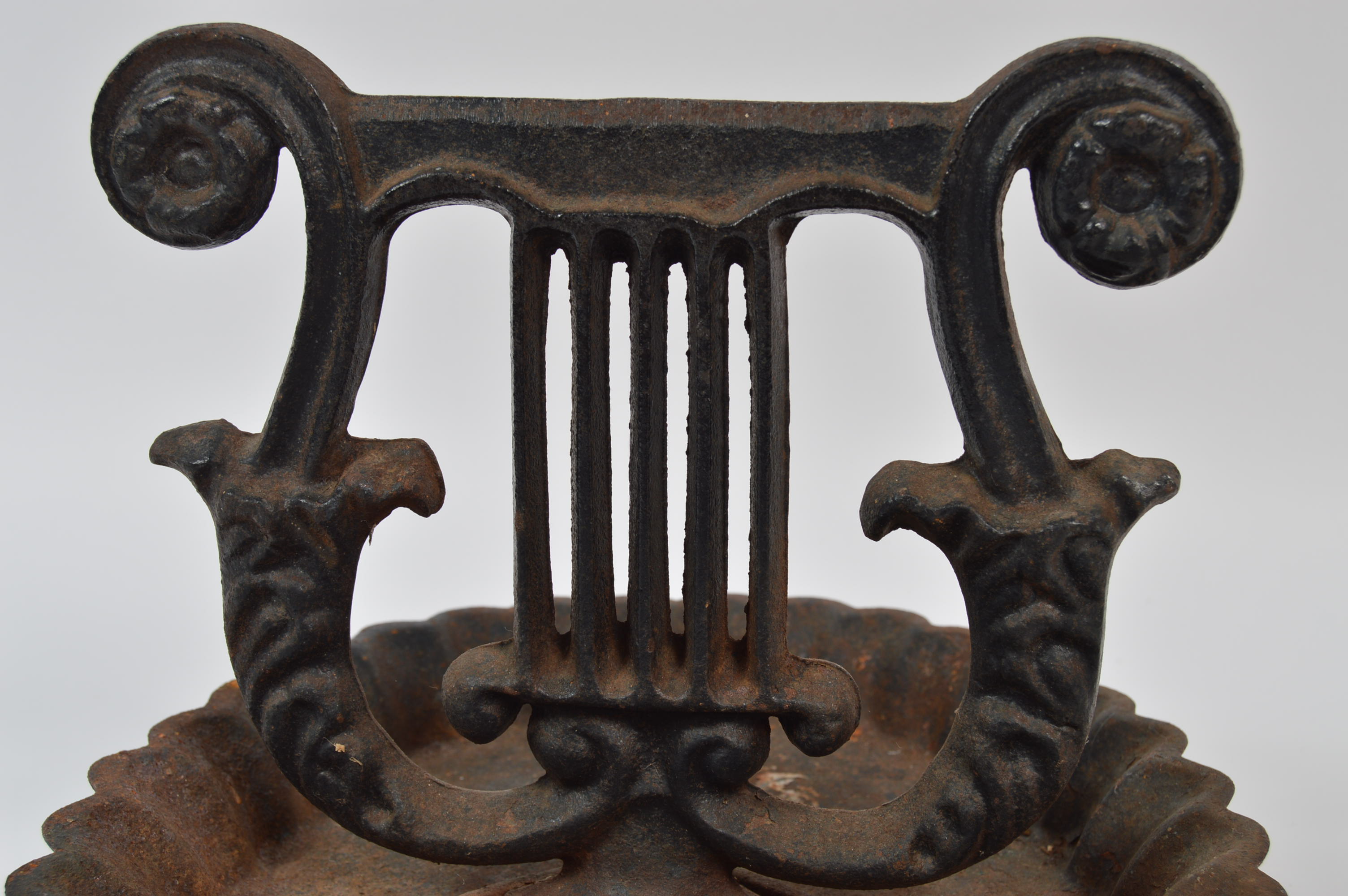 Antique Lyre Shaped Iron Boot Scraper