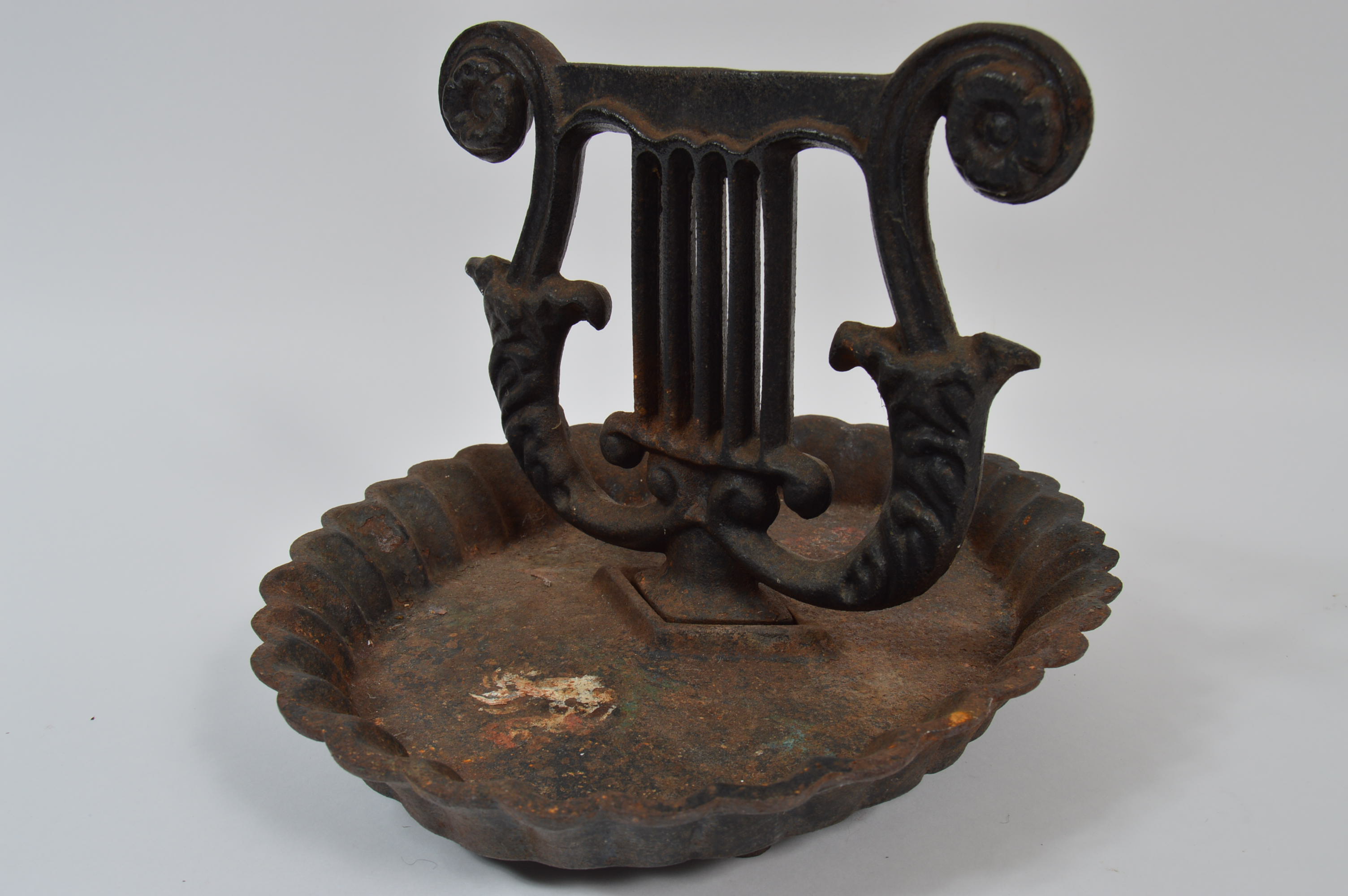Antique Lyre Shaped Iron Boot Scraper