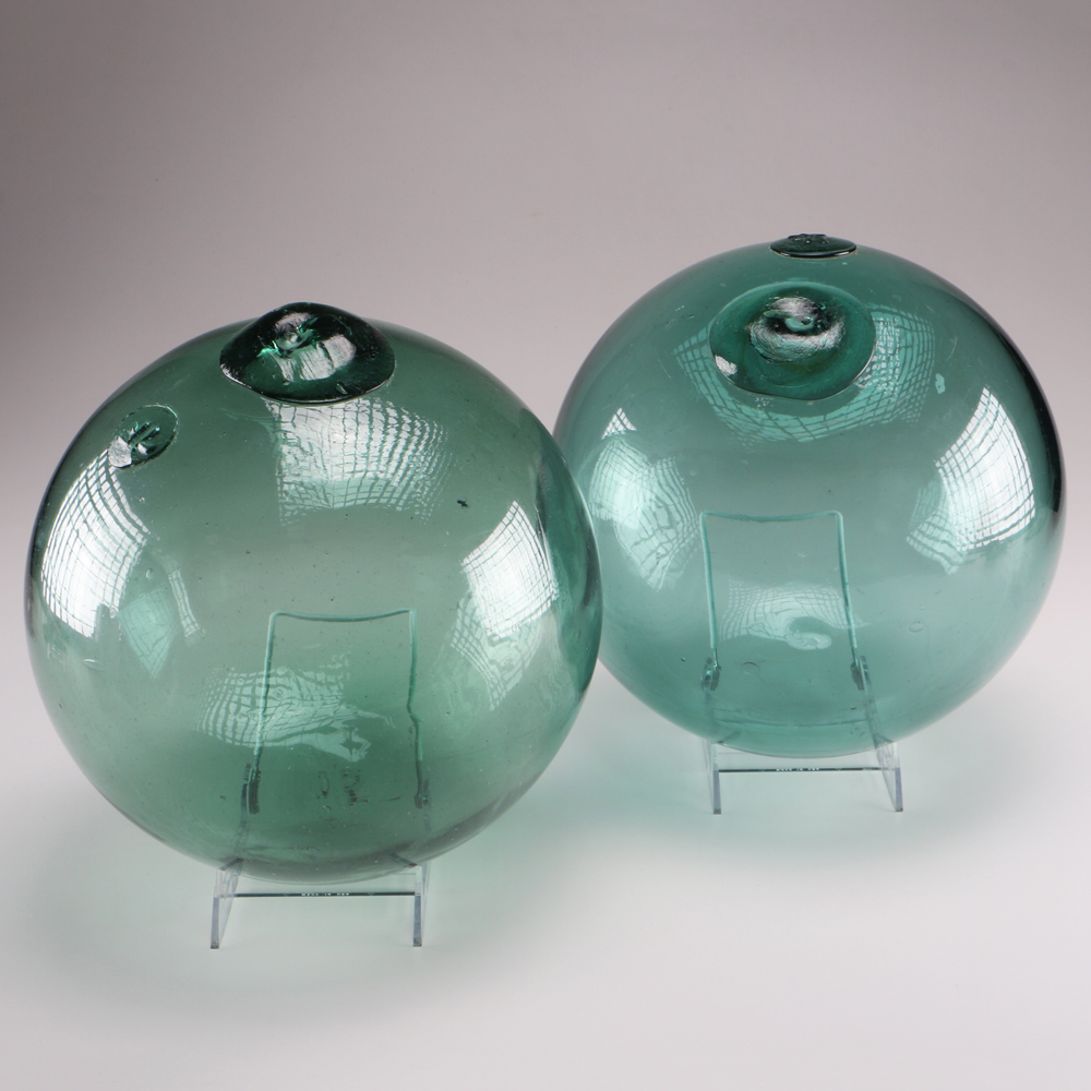 Pair of Hukuyo Glass Fishing Floats