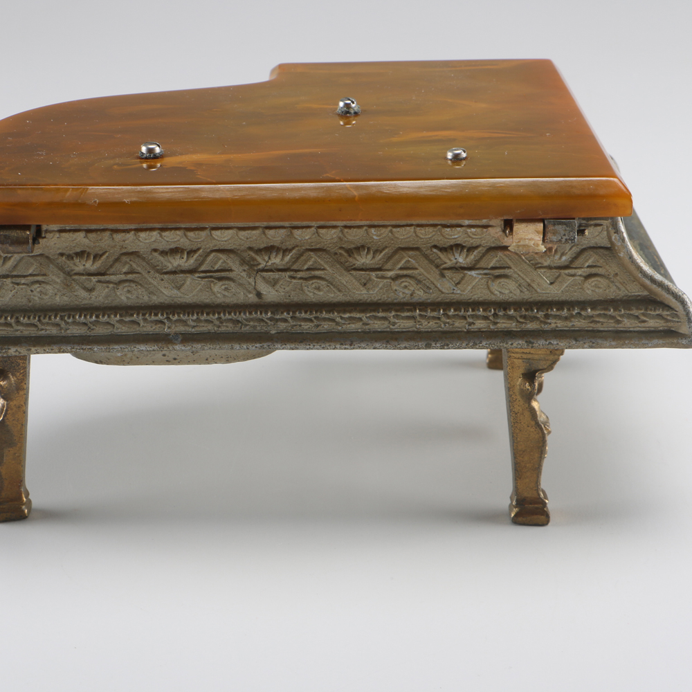 Piano Music Box With Bakelite Lid