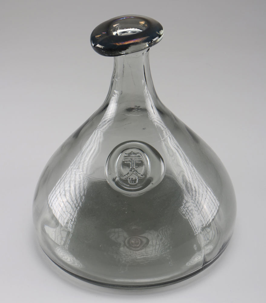 Pair Of Green Glass Decanters