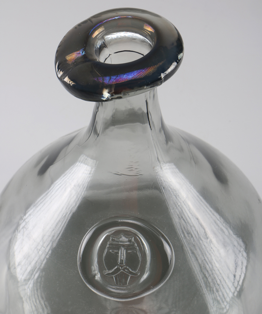 Pair Of Green Glass Decanters