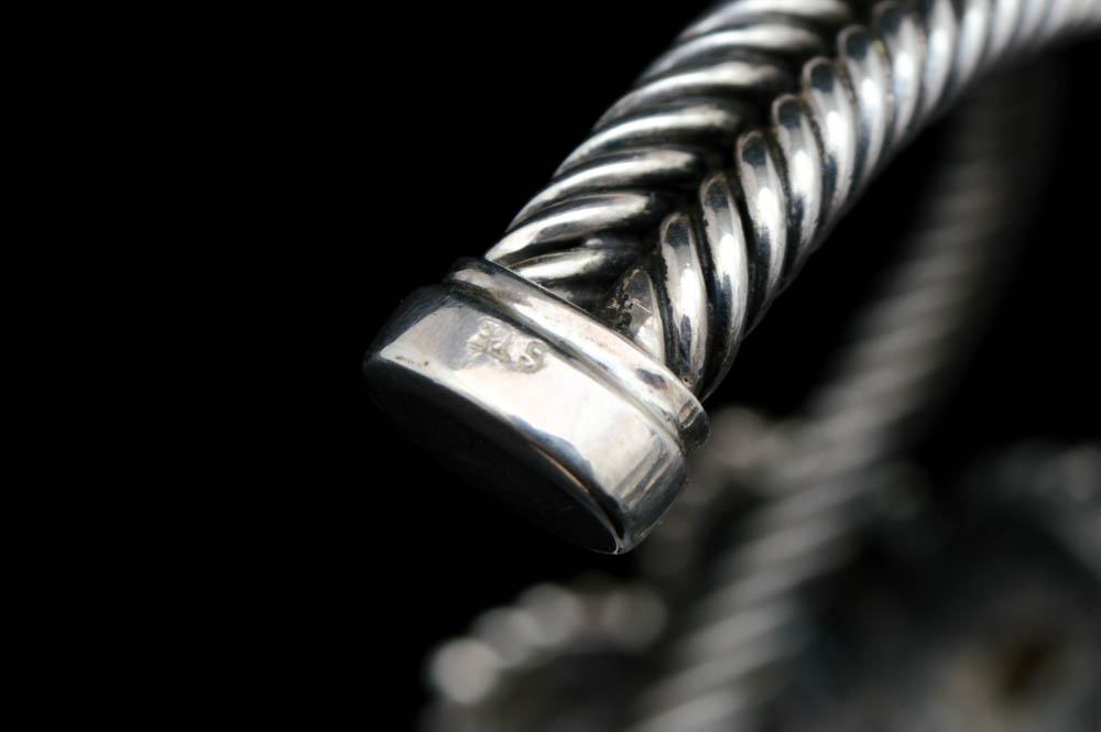 Sterling Silver, Blue Topaz, Amethyst and Citrine Bracelet