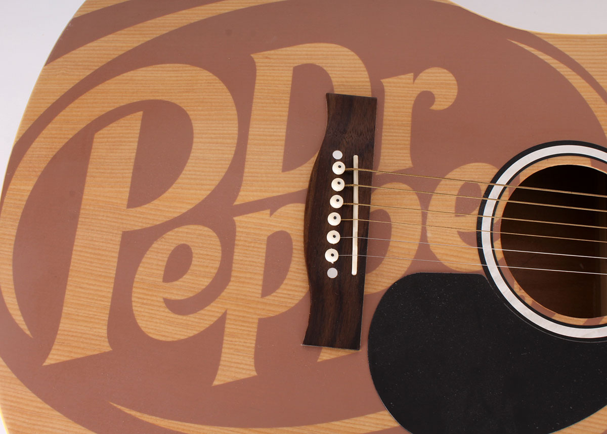 Dreadnought Style Acoustic Guitar With Dr. Pepper Logo