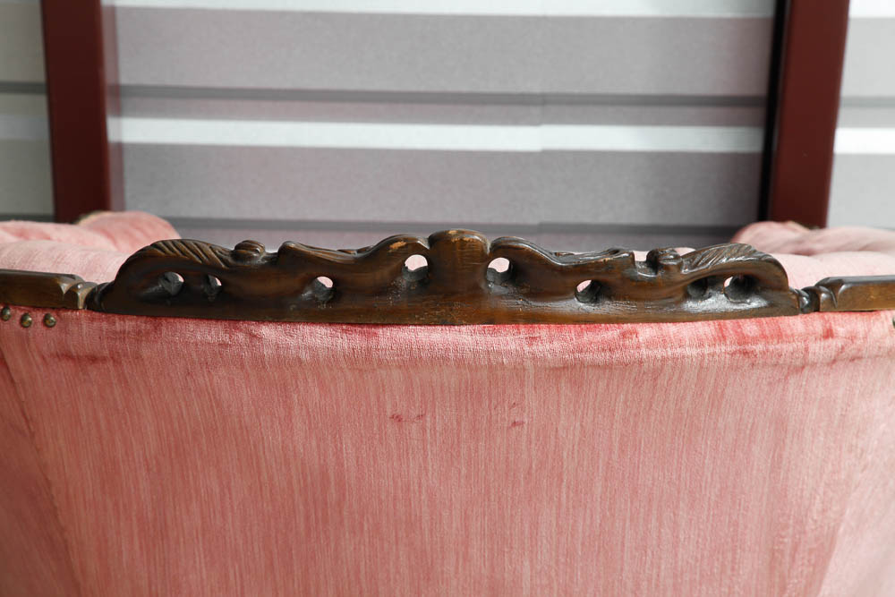 Art Deco Pink Velvet 1930's Vintage Club Chair